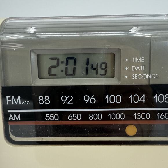 Vintage GE Kitchen Campaign AM/FM Radio With Digital Clock 7-4208B Tested - Picture 5 of 15